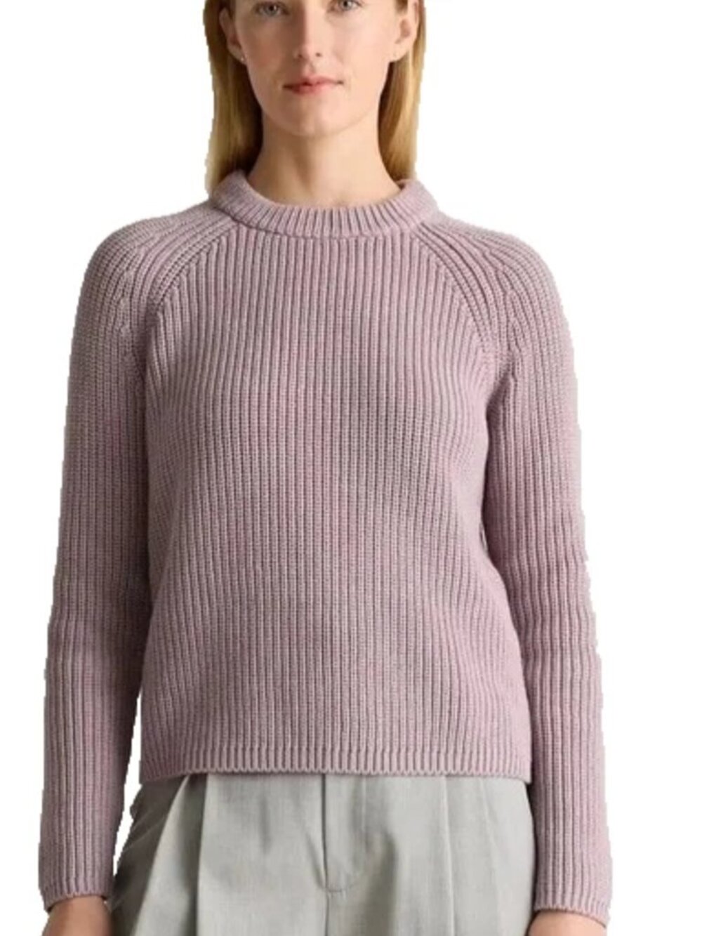 Quince Fisherman Crew Neck Sweater Size S Vintage Rose 100% Organic Cotton EUC